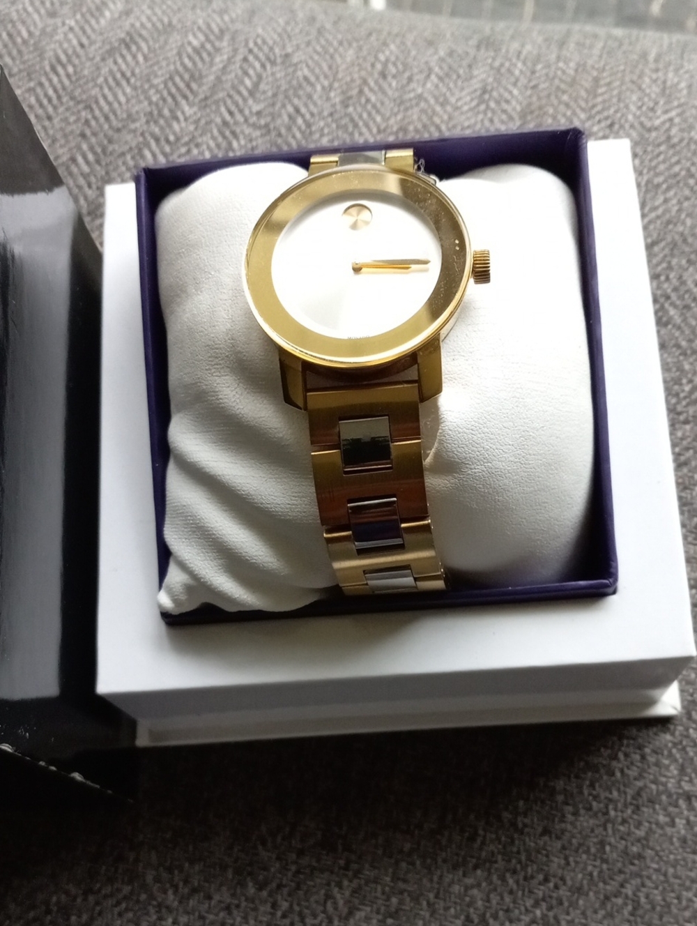 Movado Gold Tone Women's Bracelet Watch with White Dial